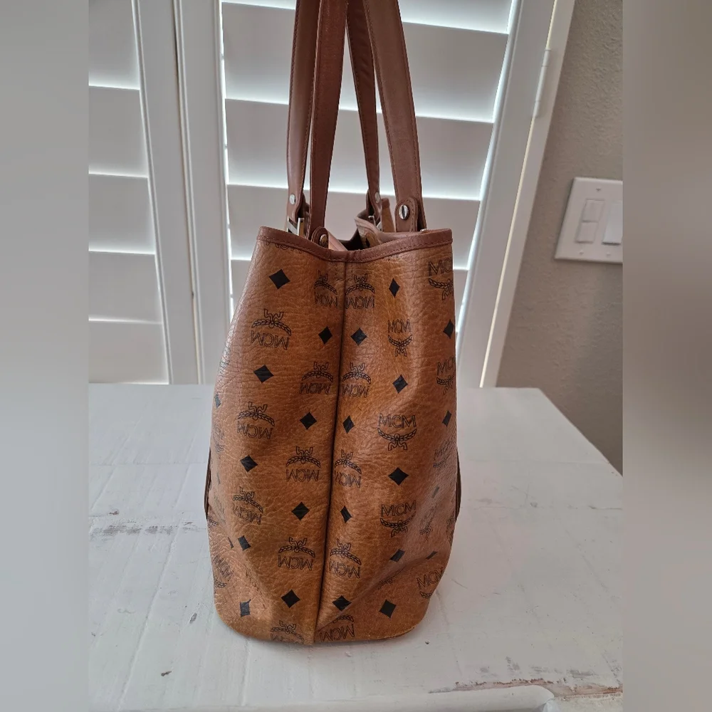 MCM Brown Monogram Tote Bag - Picture 6 of 14